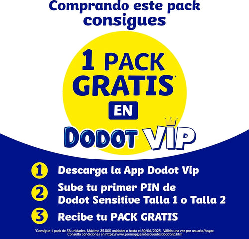 Dodot Pañales Bebé Sensitive, Talla 1 (2-5 kg), 224 Pañales + Regalo de 40 Toallitas Aqua Pure 99% Agua, Hasta 12 h De Protección Antifugas y Cuidado de la Piel, Pack Mensual